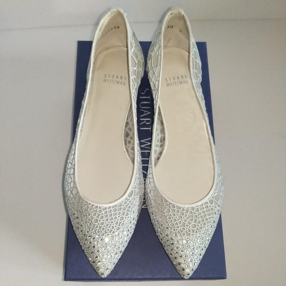 Stuart Weitzman  Metallic Sparkletoes Flats size 8